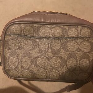 Coach Tan Fabric Bag with Logo
